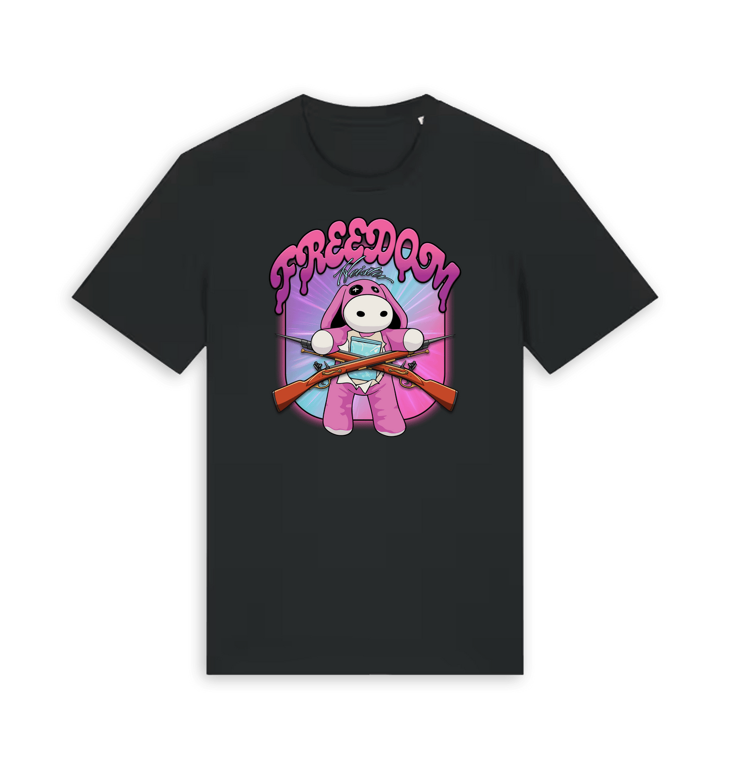 Black Printed T-shirt Front