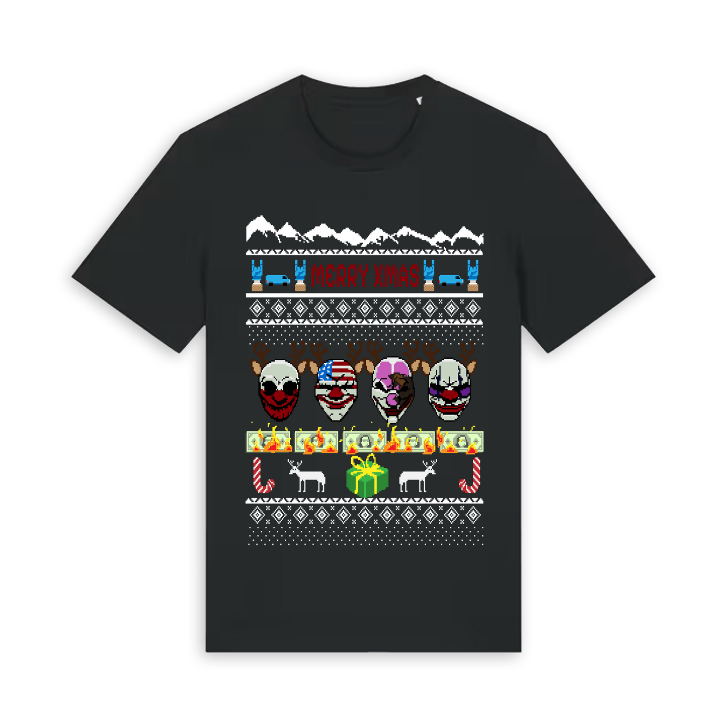 Black Printed T-shirt Front