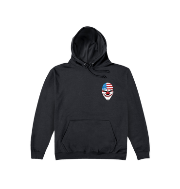 Jet Black Printed Hoody Front