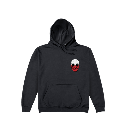 Jet Black Printed Hoody Front