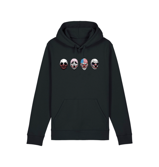 Black Printed Hoody Front