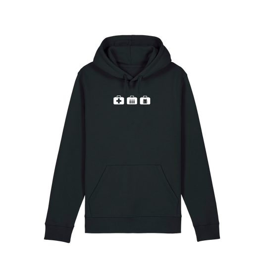 Black Printed Hoody Front
