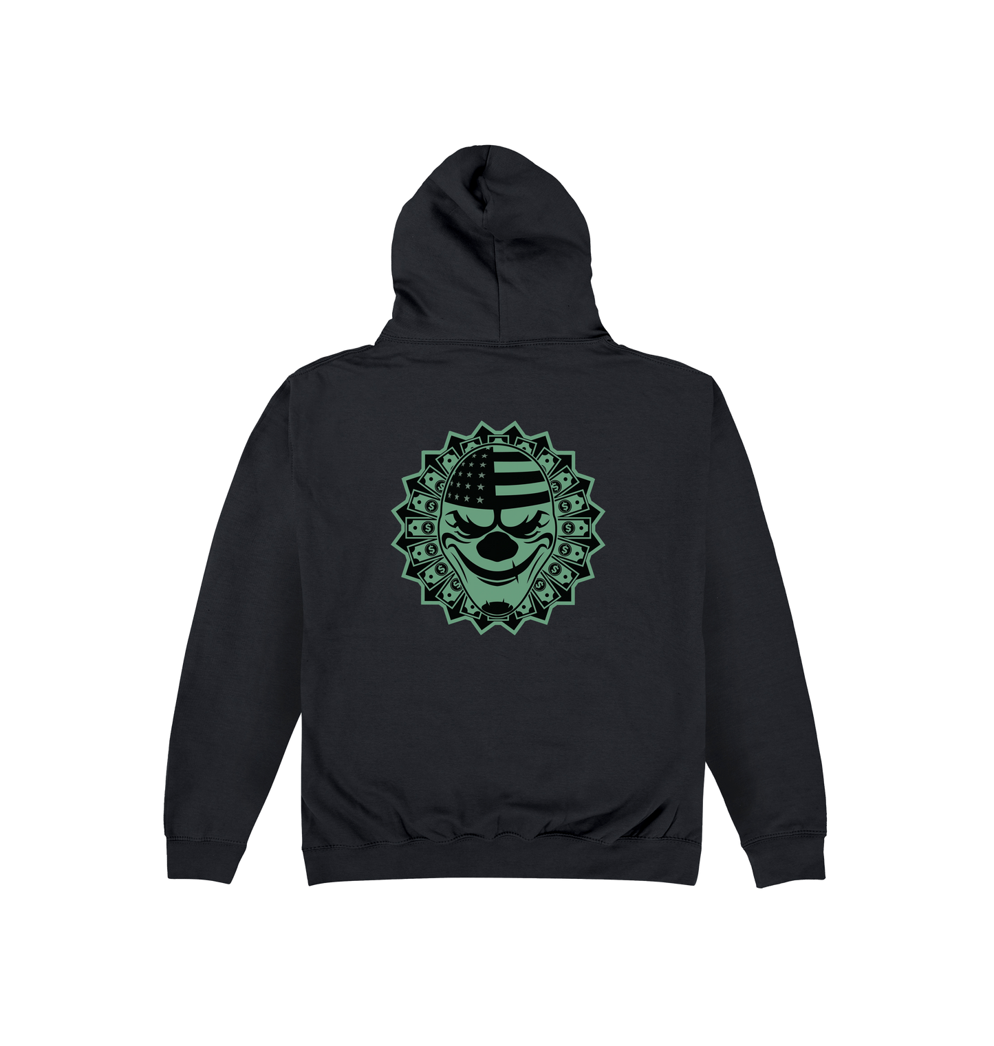 Jet Black Printed Hoody Back