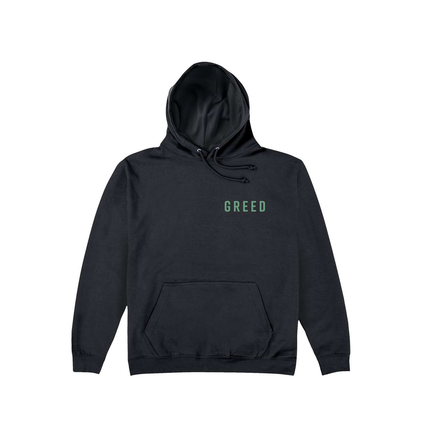 Jet Black Printed Hoody Front