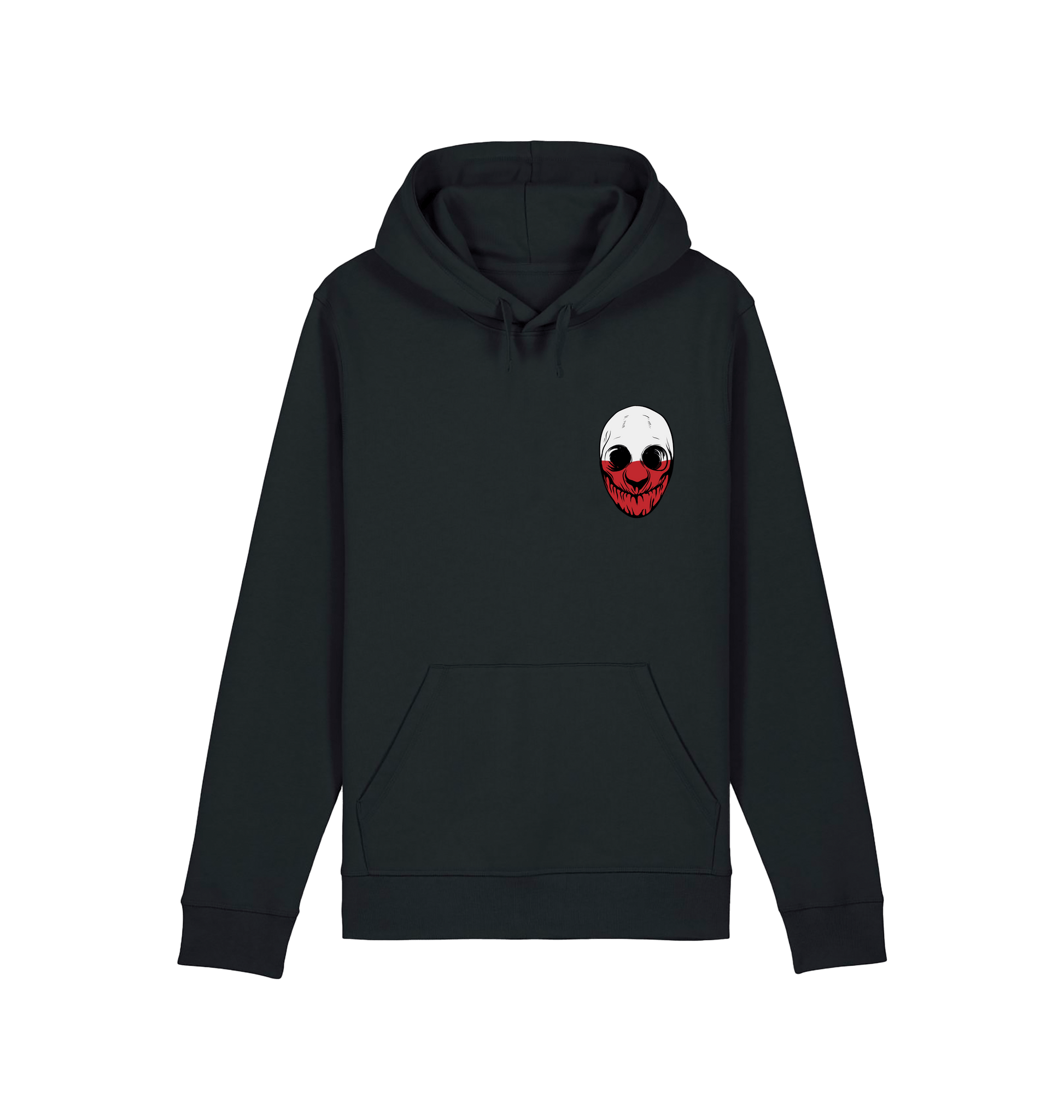 Black Printed Hoody Front