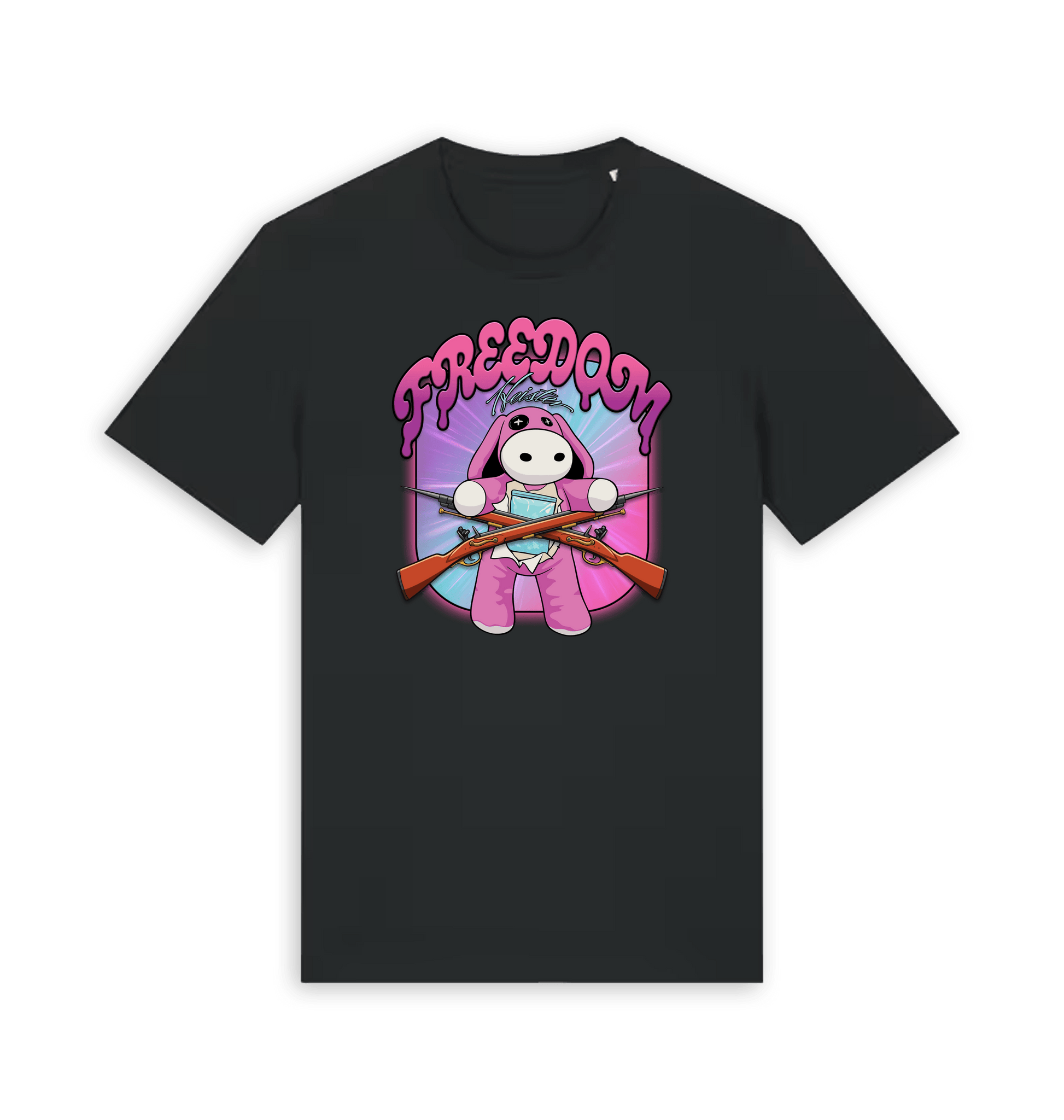 Black Printed T-shirt Front