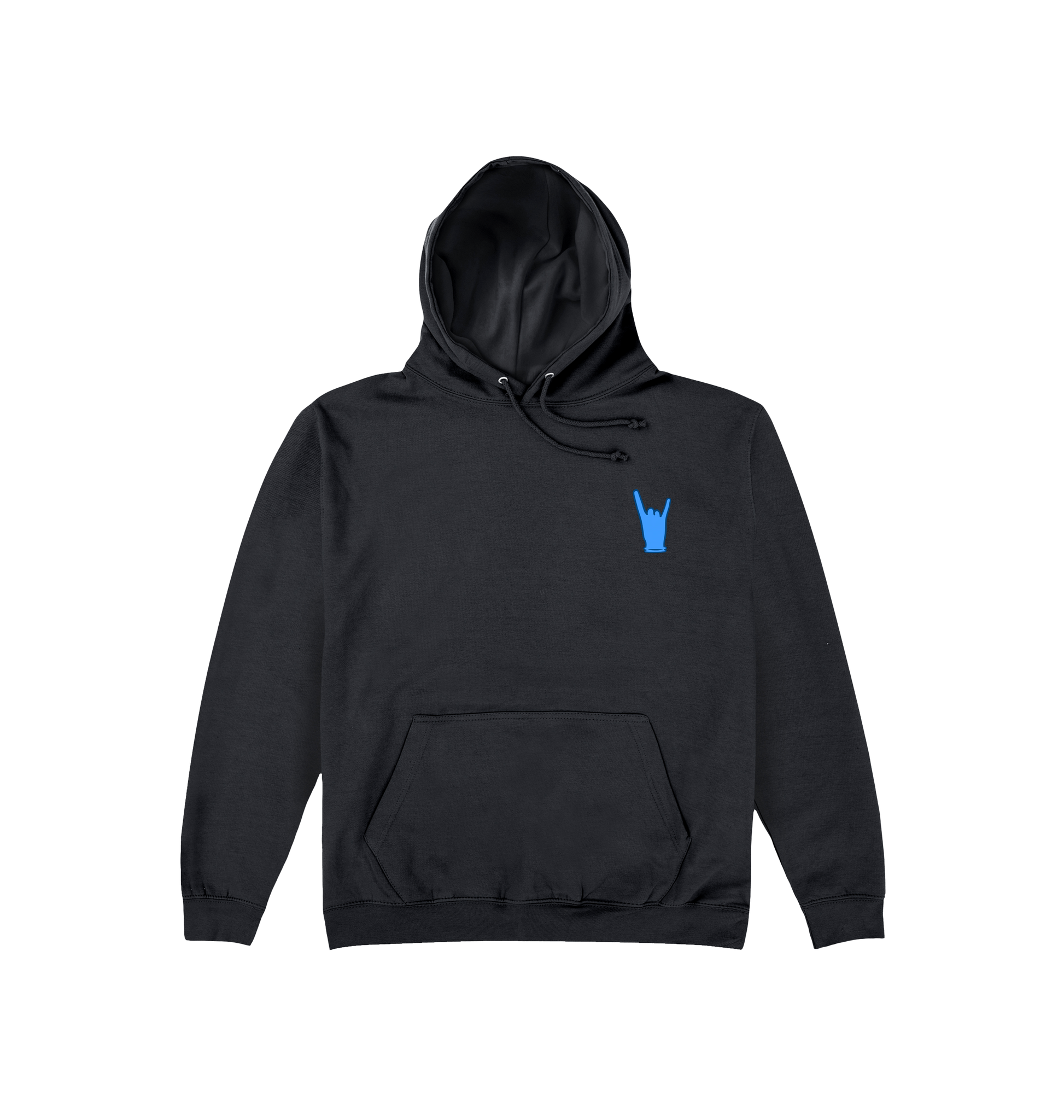 Jet Black Printed Hoody Front