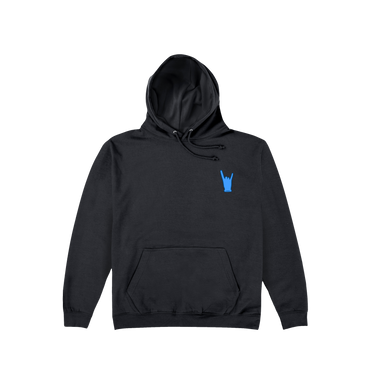 Jet Black Printed Hoody Front