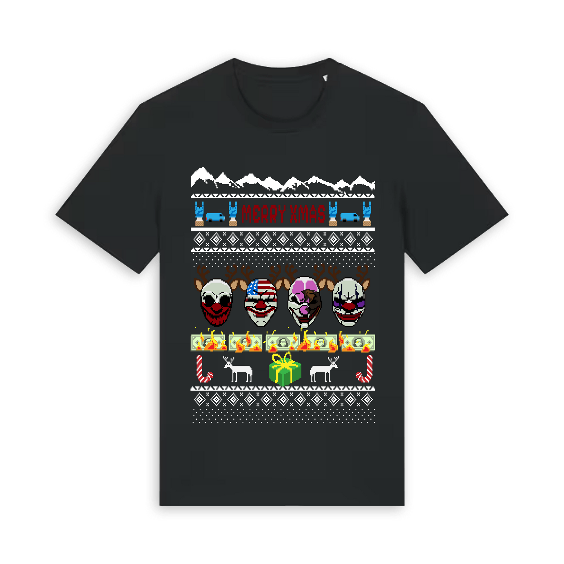 Black Printed T-shirt Front