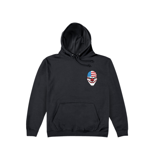 Jet Black Printed Hoody Front