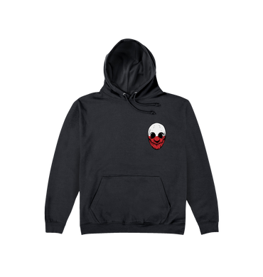 Jet Black Printed Hoody Front