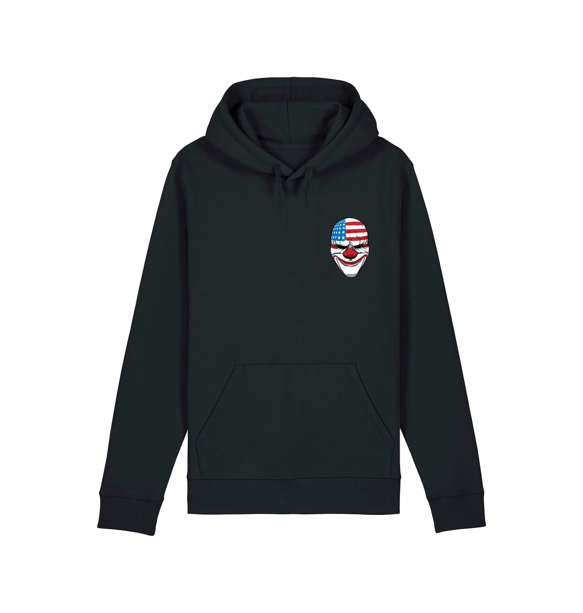 Black Printed Hoody Front