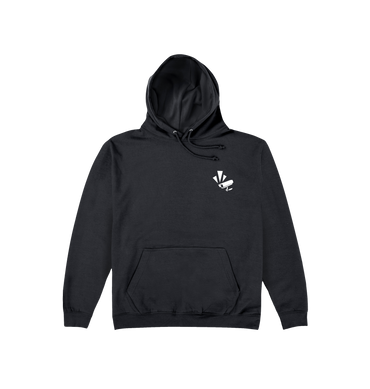 Jet Black Printed Hoody Front