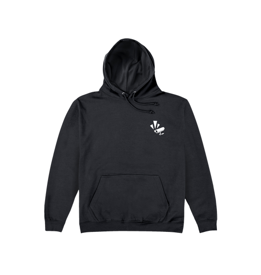 Jet Black Printed Hoody Front