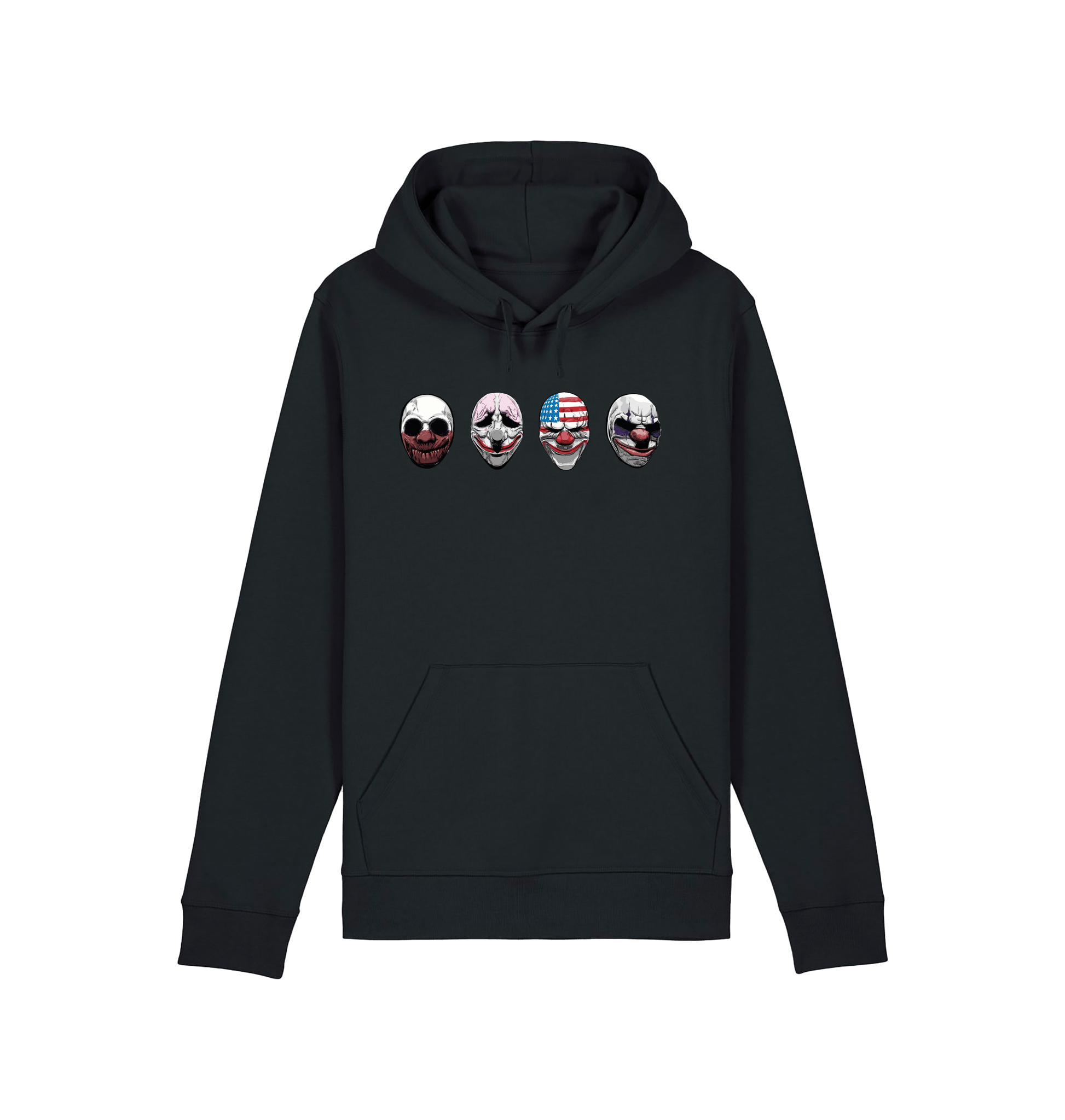 Black Printed Hoody Front