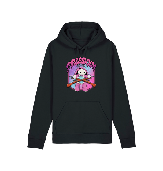 Black Printed Hoody Front