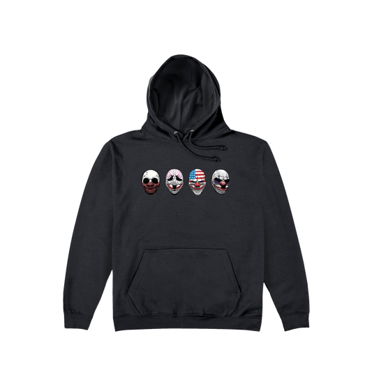 Jet Black Printed Hoody Front