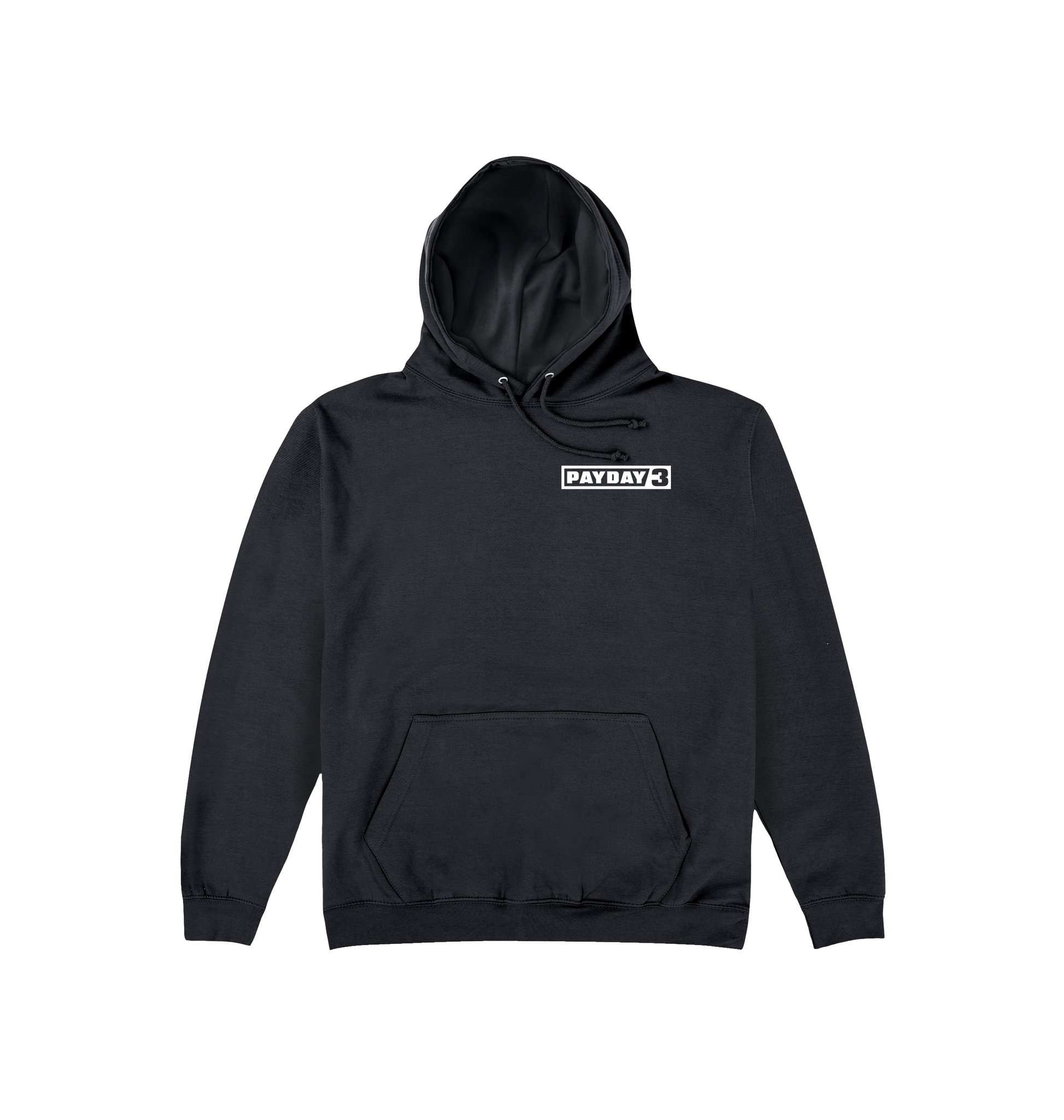 Jet Black Printed Hoody Front