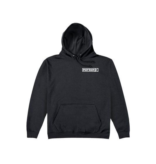 Jet Black Printed Hoody Front
