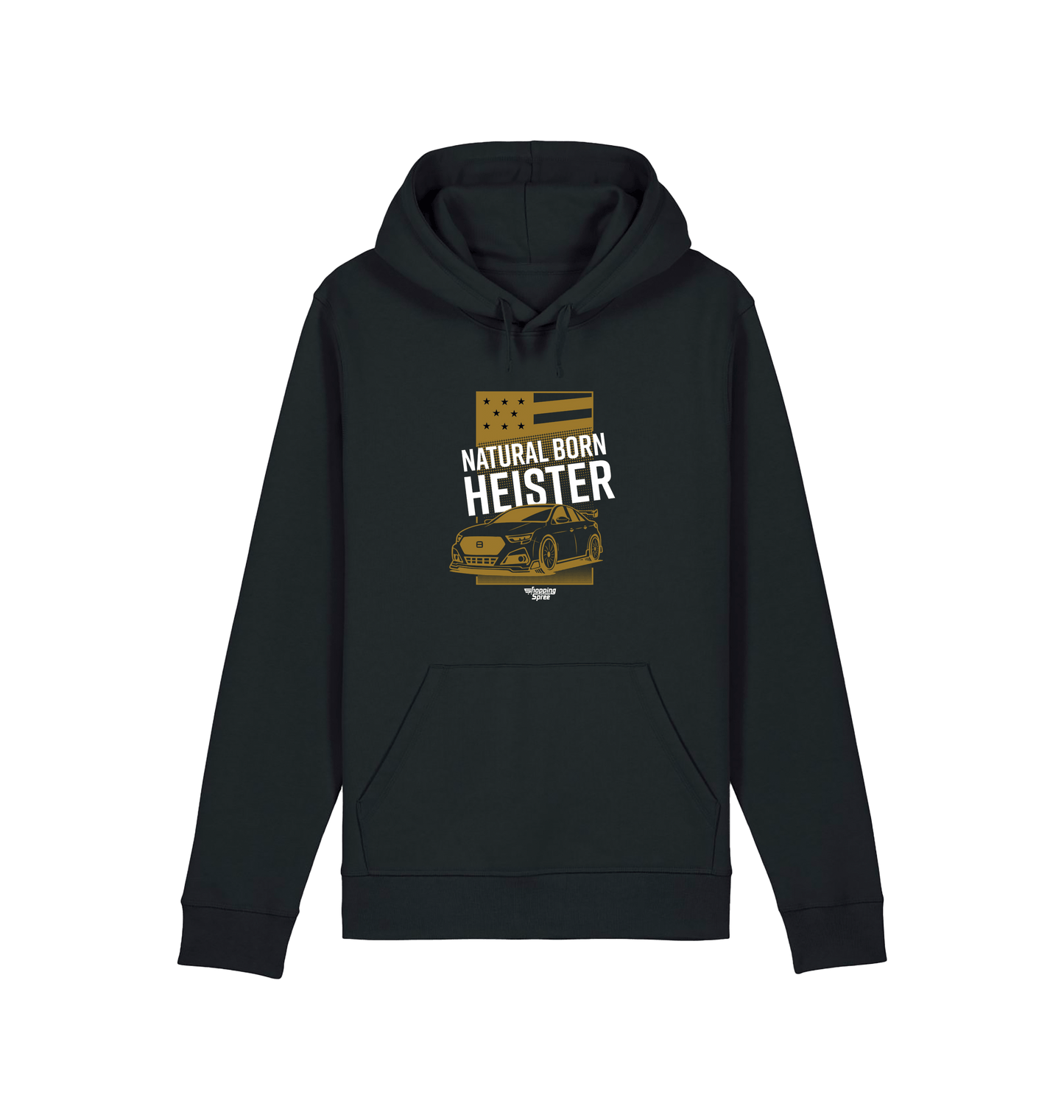 Black Printed Hoody Front