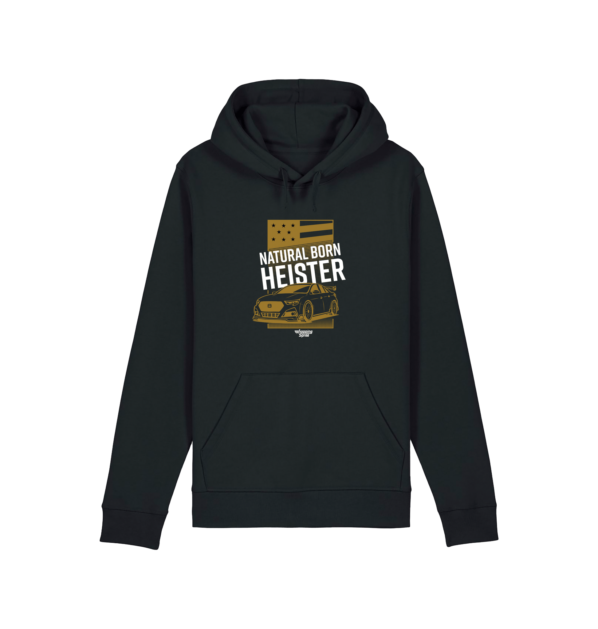 Black Printed Hoody Front